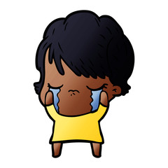 cartoon woman crying