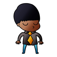 cartoon calm boy