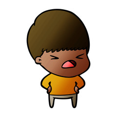 cartoon stressed man