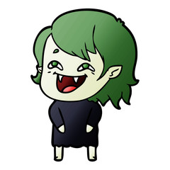 cartoon laughing vampire girl