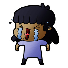 cartoon woman in tears