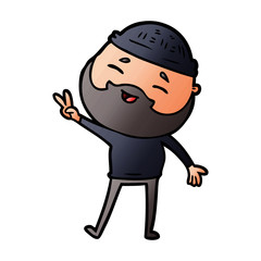 cartoon happy bearded man