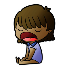 Obraz premium cartoon woman talking loudly