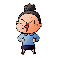 Fototapeta premium cartoon happy old woman