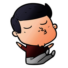 cartoon model guy pouting