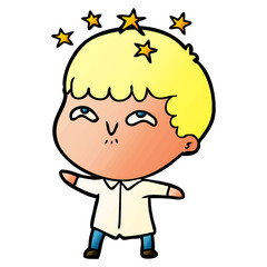 cartoon amazed boy