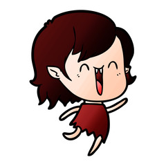 cute cartoon happy vampire girl