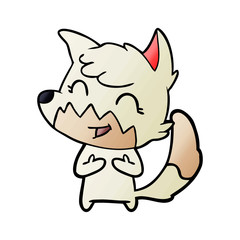 happy cartoon fox