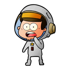 cartoon surprised astronaut
