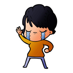 cartoon woman crying