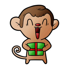 cartoon laughing monkey
