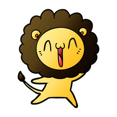 happy cartoon lion