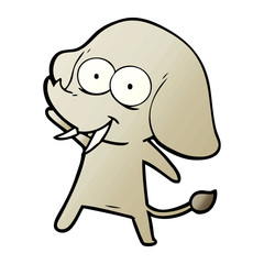 happy cartoon elephant