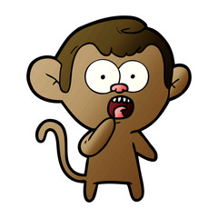 cartoon shocked monkey