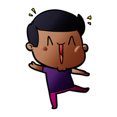 cartoon excited man