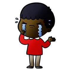 Obraz premium cartoon man crying