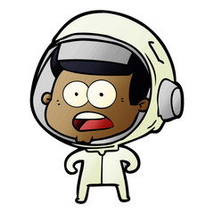 cartoon surprised astronaut
