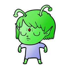 Fototapeta premium cartoon alien girl