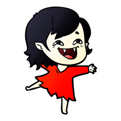 cartoon laughing vampire girl