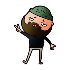 cartoon worried man with beard
