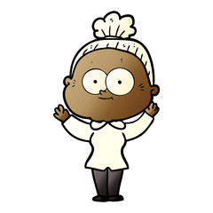 cartoon happy old woman
