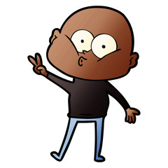 cartoon bald man staring