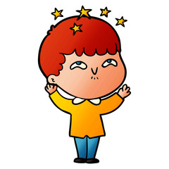 cartoon amazed boy