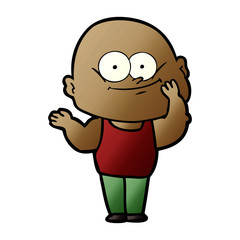 cartoon bald man staring
