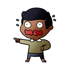 cartoon stressed out pointing