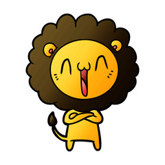 happy cartoon lion