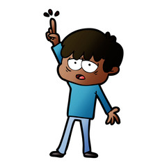 cartoon exhausted boy