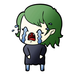cartoon crying vampire girl