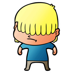 cartoon boy with untidy hair