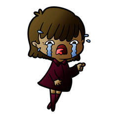 cartoon girl crying