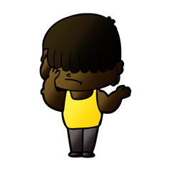 cartoon boy with untidy hair