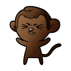 Fototapeta premium cartoon annoyed monkey