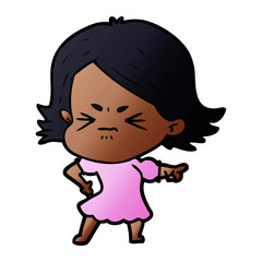 cartoon angry woman