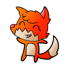 happy cartoon fox