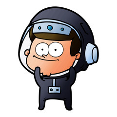 Obraz premium happy astronaut cartoon