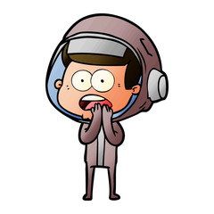 Obraz premium cartoon surprised astronaut