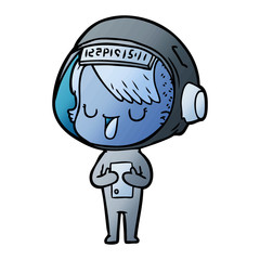cartoon astronaut woman