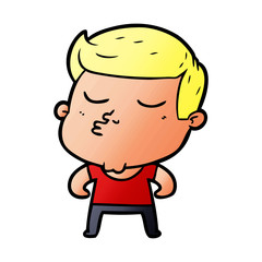 cartoon model guy pouting