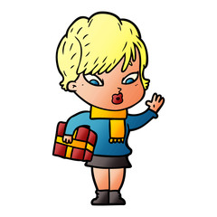 cartoon woman