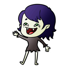 cartoon laughing vampire girl