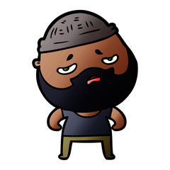 cartoon worried man with beard
