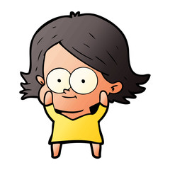 happy cartoon girl