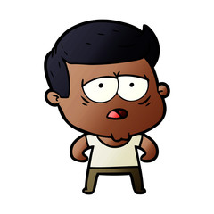 cartoon tired man