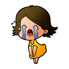cartoon woman crying