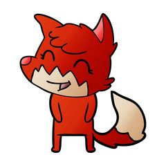 happy cartoon fox