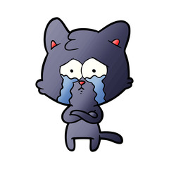 cartoon crying cat